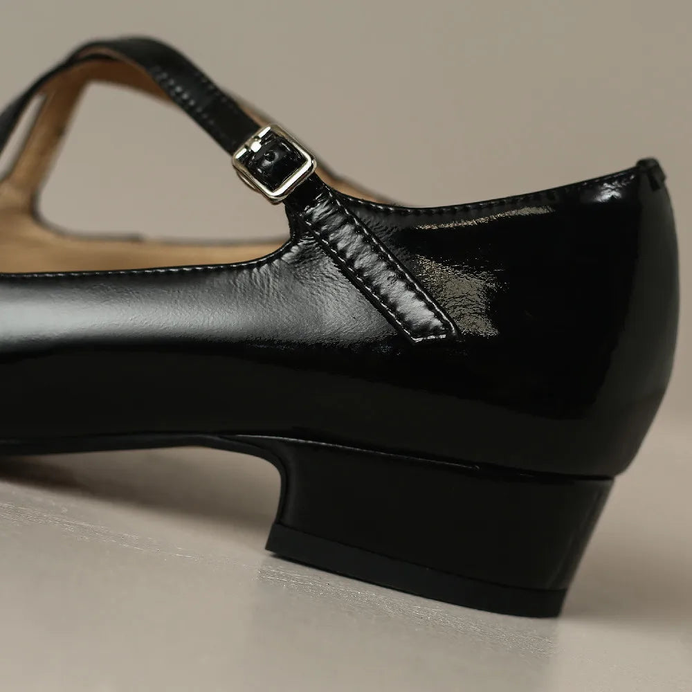 Genuine Leather Double Metal Belt Cross Strap Slipon Flats Daily Single Shoes Soft Comfortable Female Daily Shoe