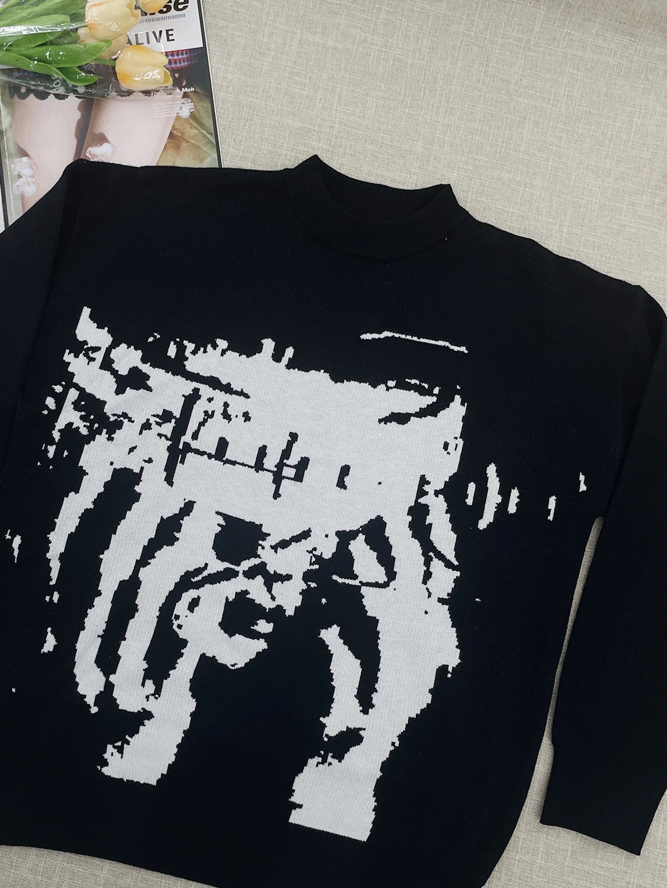 Temperament Commuter Style Pullover Sweater for ’s Autumn and Winter New Loose All-match Crew-neck Knitwear