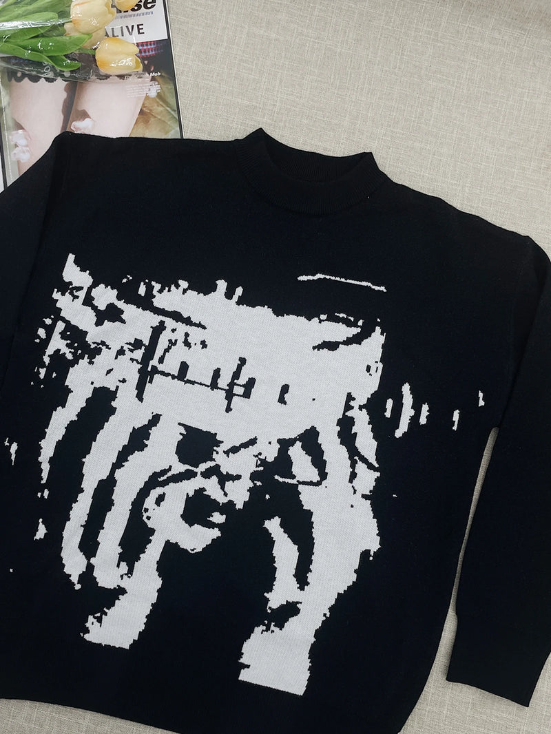 Temperament Commuter Style Pullover Sweater for ’s Autumn and Winter New Loose All-match Crew-neck Knitwear