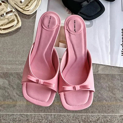 Opentoe Stiletto Patentleather Buckle Sandals French Style Highheeled Slippers Summer Outdoor Wear Shoes