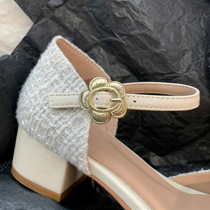 Genuine Leather Fabric Patchwork Ankle Strap Flats Sandals Round Toe Female Summer Espadrilles Shoes for