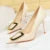 Shoes 10 Cm Metal Buckle Pumps ’s Banquet Shoes Stilettos High Heels Party Shoes