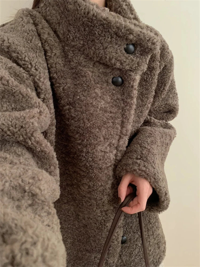 Loose Coats Winter Office Lady High Street Minimalist New All Match Soft Daily