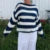 Striped Loose Fit Knitted Pullovers Autumn Spring Long Sleeve Knitwear Grunge Y2k Sweater Preppy Clothes
