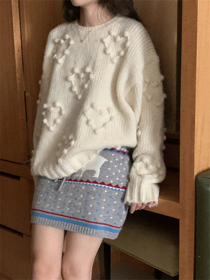 Gentle Spring Sweaters Ol Knitted Loose Daily Full Sleeve Minimalist Office Lady Pullovers Sweet