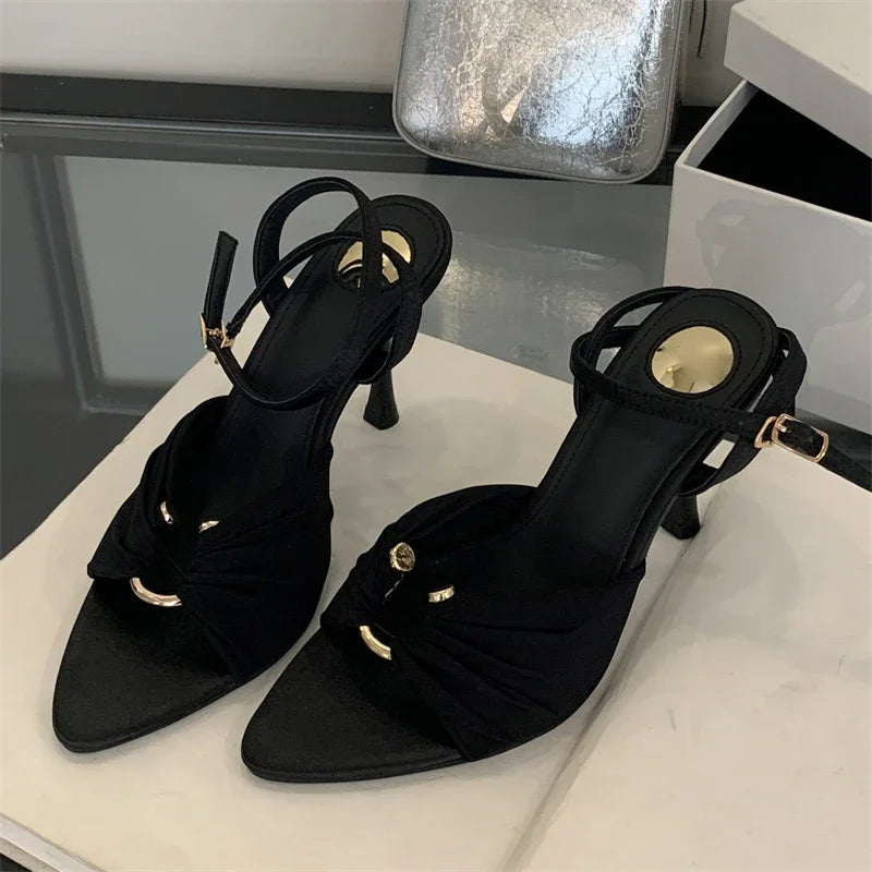 Street Style Thin High Heels Woman Pumps Pointed Toe Slingbacks Stripper Party Dress Shoes