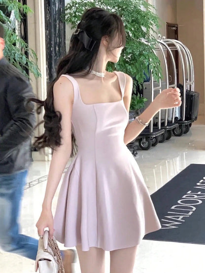 Aline Mini Dresses New Korean Summer Plain Corset Princess Tutu Dress Wedding Party Evening Robe