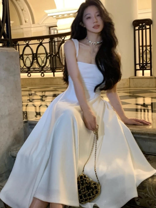 Summer Midi Dress French Holiday Party Dresses A-line Prom Robe Wedding Vestidos Clothes New