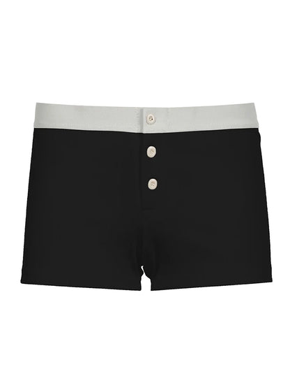 Basic Button Up Low Waist Slim Summer Shorts