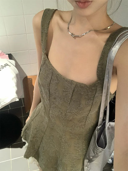 High Street Cake Mini Skirts Close Waist Summer New Slim Daily Outwear Tank Tops