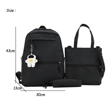 3 Pcs Set Harajuku Laptop Backpack Coating School Bags for Teenage Girl Kawaii College Student Kids Book Bag Rucksack