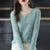 Sweater Long Sleeve Top Knitted Pullover V-neck Sweater Woman Winter Basic Female Clothing Soild Ol Sweater Df4933