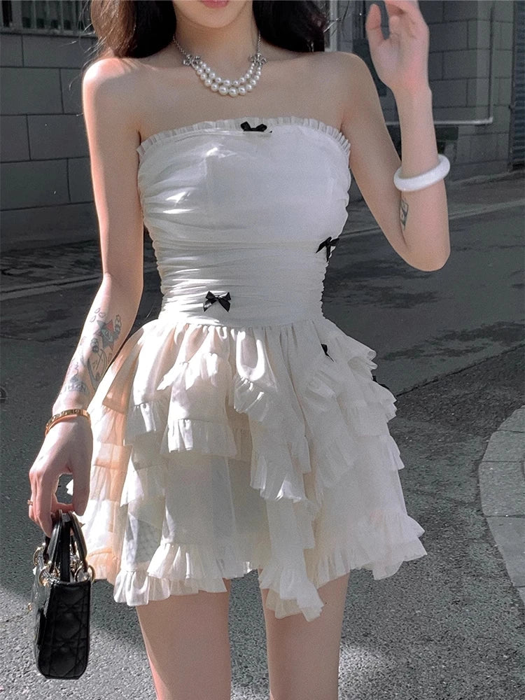 Princess Evening Party Prom Sleeveless Slim Mini Dress Aline Korean Spring Summer New Vestidos Mujer