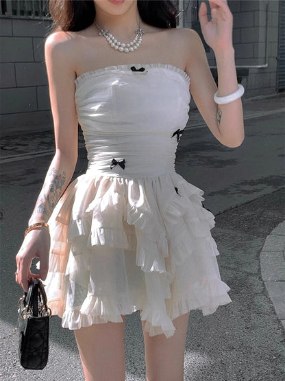 Princess Evening Party Prom Sleeveless Slim Mini Dress A-line Korean Spring Summer New Vestidos Mujer