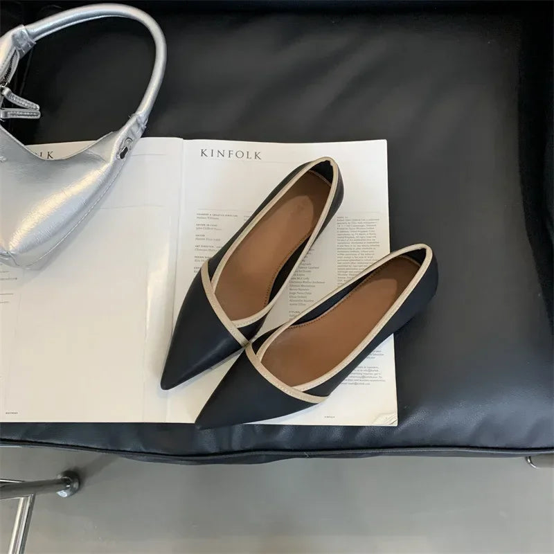 Designer Pointed Toe Pumps Autumn Comfort Soft Leather Wedge Shoes Shoes Office Flats Loafers
