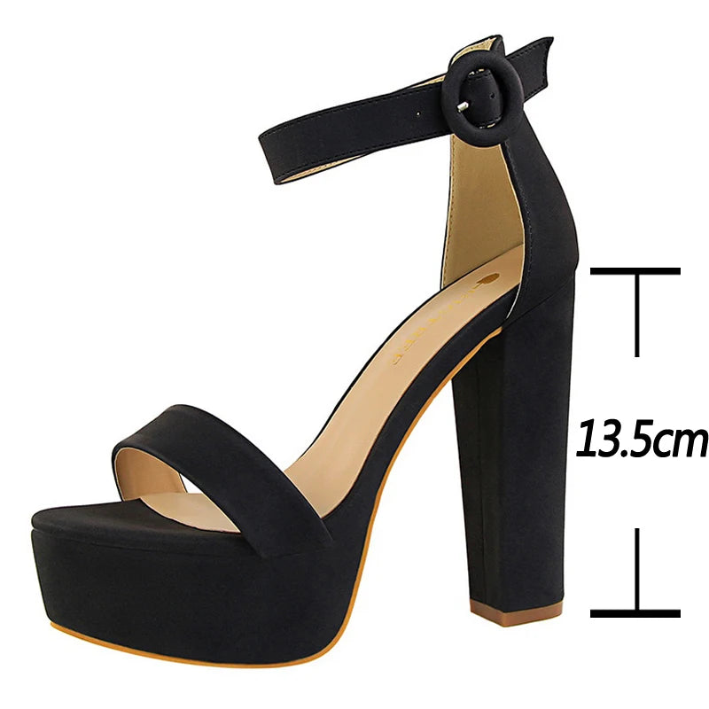 Sandals High Heels Pumps Super High Heel 13.5 Cm ’s Banquet Shoes Platform Heeled Sandals Summer