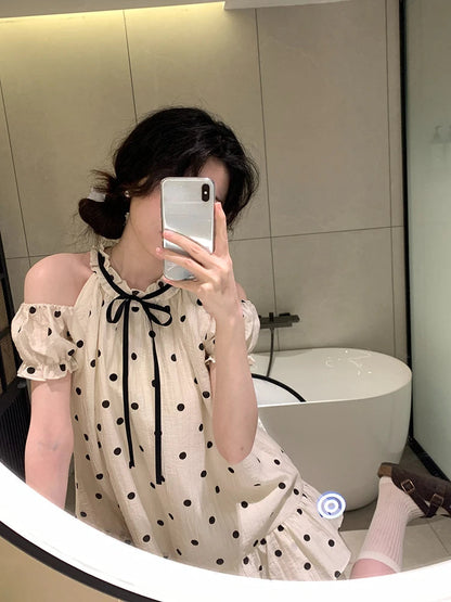 Japanese Kawaii Mini Dress Lolita Dress Female Outwear Beach Style Even Party Clothing Summer Print