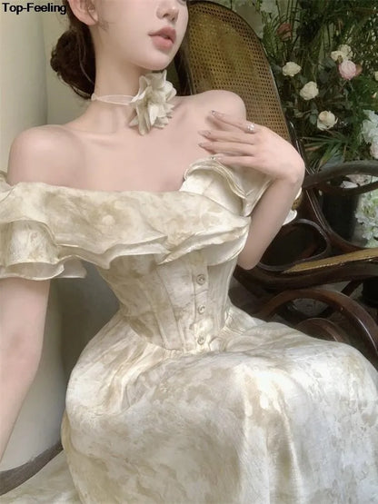Summer New Midi Dresses for Birthday Party Dress A-line Prom Robe Wedding Vestido Mujer