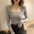 Basic Sweater Square Collar Knitted Pullovers Korean Long Sleeve Knitwear Simple All Match Jumpers New
