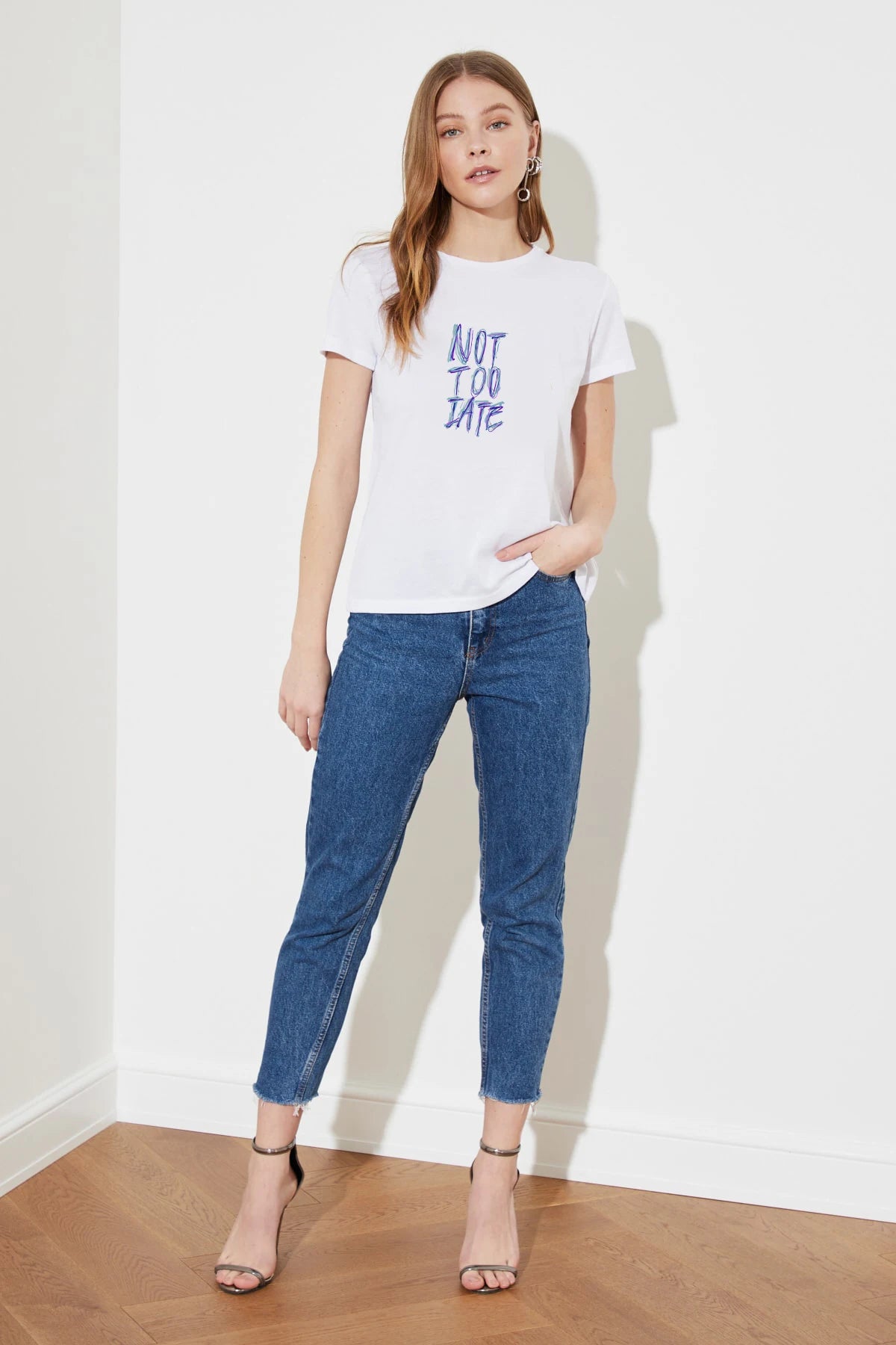 New Summer Round Neck Slim-fit Spice Girl Pinched Waist Short Top Short Sleeve T-shirt
