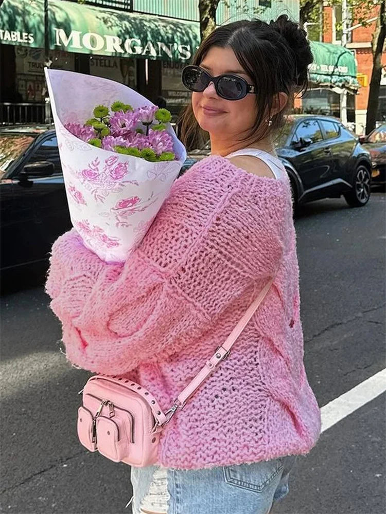 Knitwear Sweater Pullover Female Loose See-through Autumn Beach Holiday Clothes ’s Knit Pullover