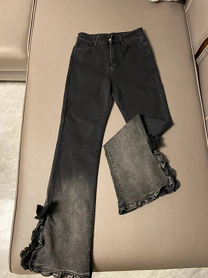Black Gothic Y2k Emo Jeans Baggy Harajuku Aesthetic Oversize Denim Trousers Jean Pants Japanese 2000s Style Trashy