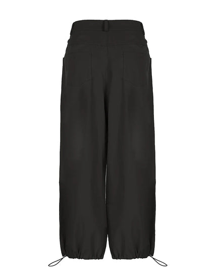 Street Style Loose Adjustable Waist Baggy Cargo Pants