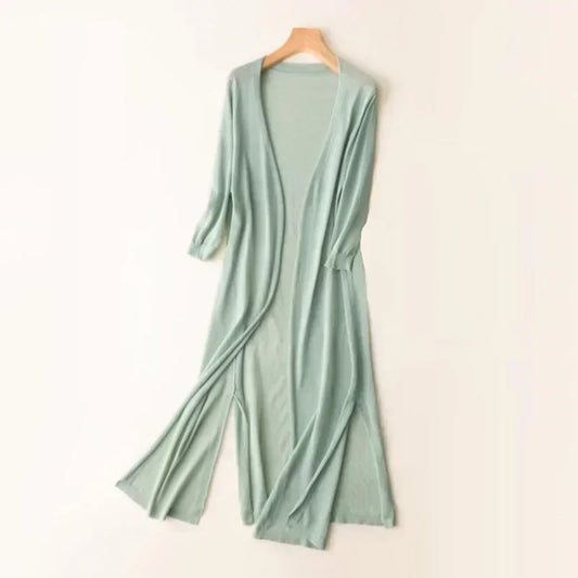 New Spring Summer Sun Protection Clothing Long Cardigan Female Knitted Sweater Coat Jacket Shawl Outerwear