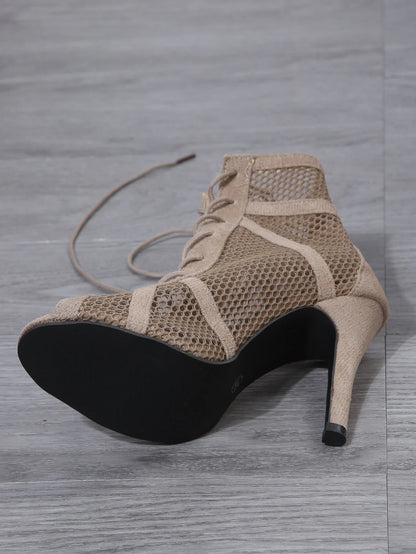 Fashionable Party Dance Shoes Stiletto Heels Open Toe Sandals Ballroom Indoor Shoes High Heel Pumps