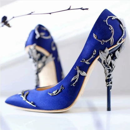 Metallic Accessories Ultrahigh Pointedtoe Pumps Satin Nightclub Shoes Catwalk Stiletto Shaped Heel Wedding Heels