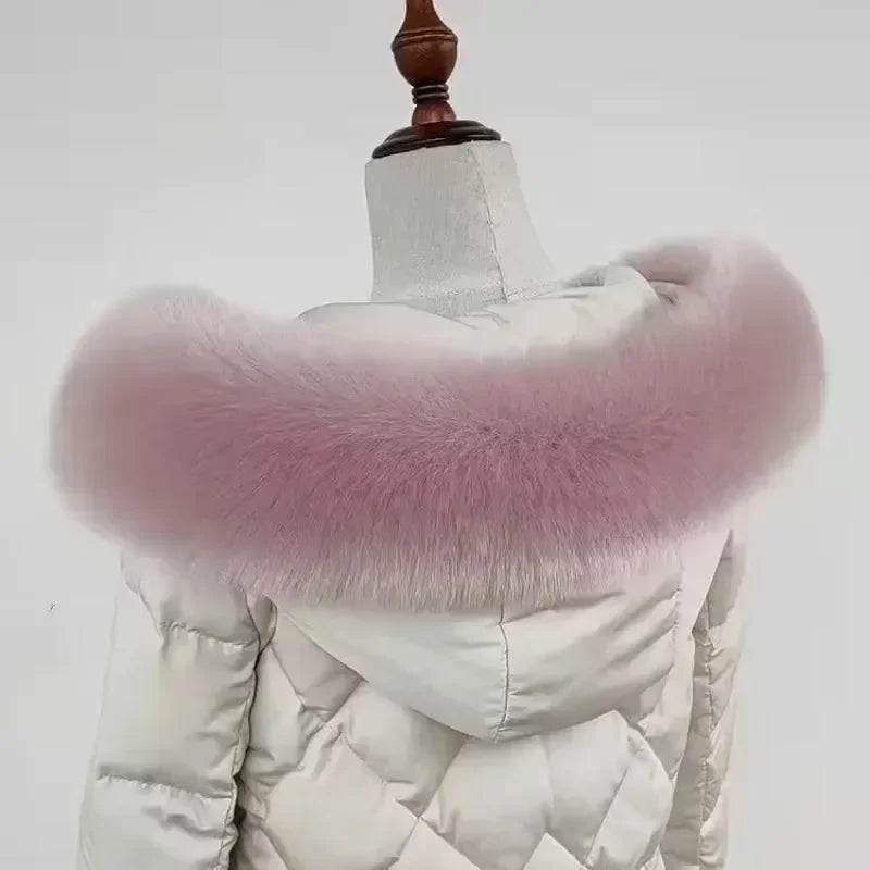 New Faux Fox Fur Collar Winter Fake Fur Scarf Shawls for Coat Warmer Decor Furry Hood Trims Parkas Jacket Fur Scarves