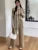 Striped Knitwear 2 Piece-set for Contrast Long Sleeve Split Straight Trousers Outfits ’s Pants Sets