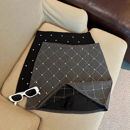 Diamond Allmatch Black Faldas Mujer Summer High Waist Aline Skirt for Y2k Slim Fit Bodycon Skirts