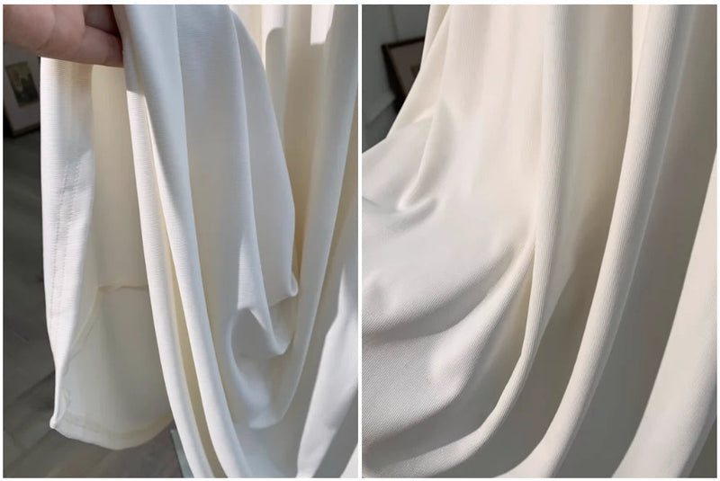 White Long Dresses Fairycore Slash Neck Inclined Shoulder Vestidos Summer Laceup Ruched Trumpet Dress