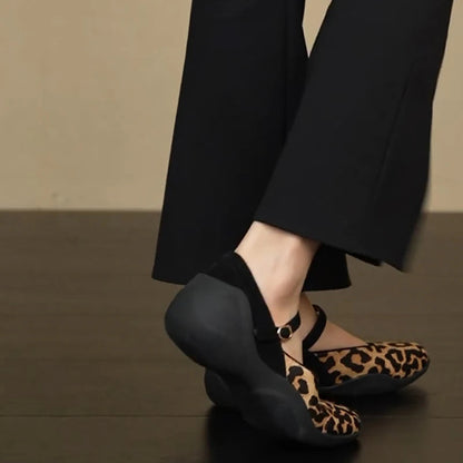 Spring Autumn Leopard Internal Elevation Mary Jane Shoes Comfrot Shallow Shoes Casaul Sport Footwear