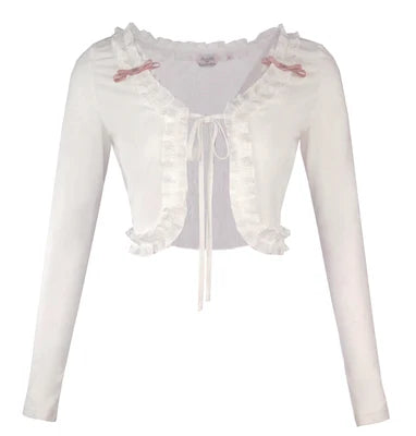 Blouses Allmatch Fungus Edge Chiffon Tender Summer Style Sunscreen Loose Outerwear