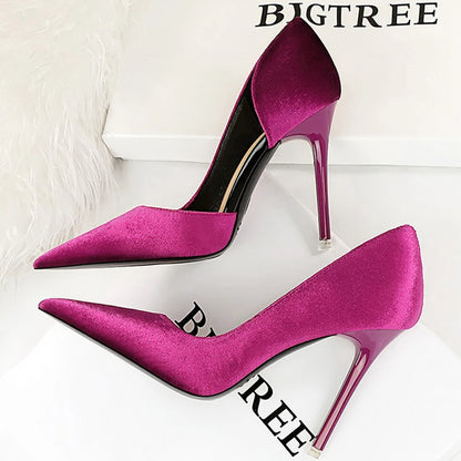 Shoes Purple Pumps Design Suede High Heels Party Shoes Stilettos Lady Heels Pumps Shoes Large Size 43