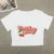 Short-sleeved T-shirt Summer Cherry Letter Print Short-sleeved Top Spice Wearing Crop Short Slim-fit Street Style