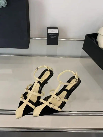 Pointed Heel Sandals Ankle Strap Open Toe Allmatch Beach Shoes Peep Comfort High New Stiletto Gladiator Pump