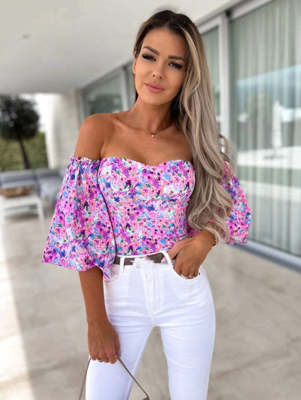 Top Summer Off Shoulder Blouses Holiday Slash Neck Tops