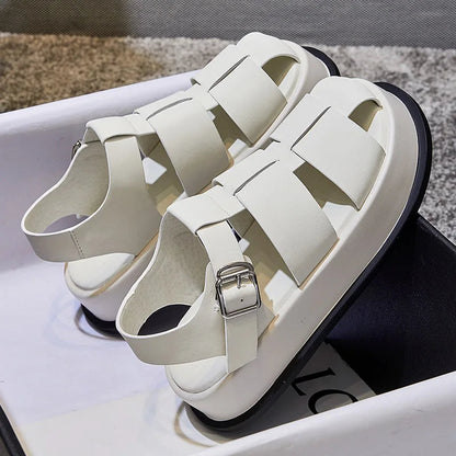 Summer Sandals New Roman Sandals Closed Toe Leisure Thick Soled Woven Shoes Sandals