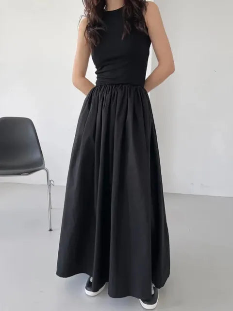Long Dress Summer Sleeveless Korean Dresses a Line Long Robe Vestidos