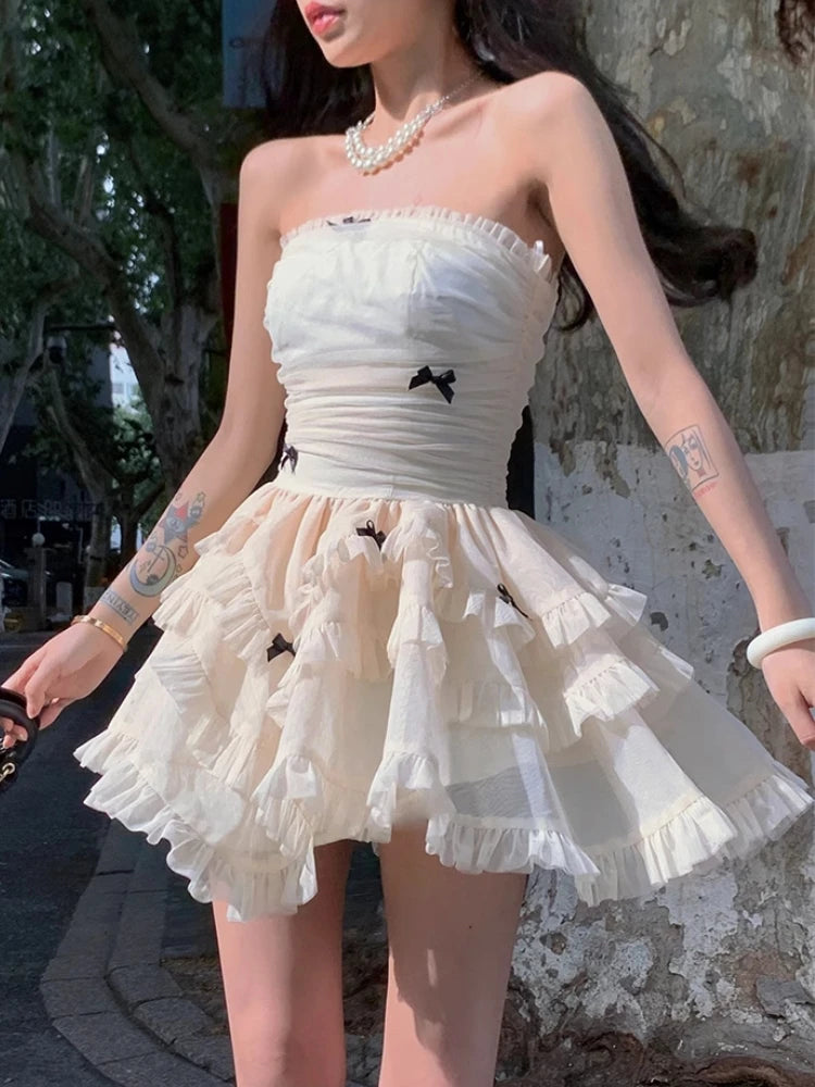 Princess Evening Party Prom Sleeveless Slim Mini Dress A-line Korean Spring Summer New Vestidos Mujer
