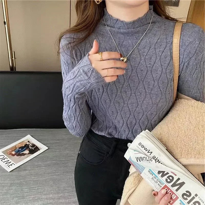 New Faux Cashmere Turtleneck Sweaters Autumn Winter Warm Pullover Slim Tops Knitted Sweater Jumper Soft Pull Female