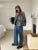 One Button Woolen Coat Gray Loose Long Sleeve V-neck Short Jacket Female Autumn Winter Lady New in Outwears