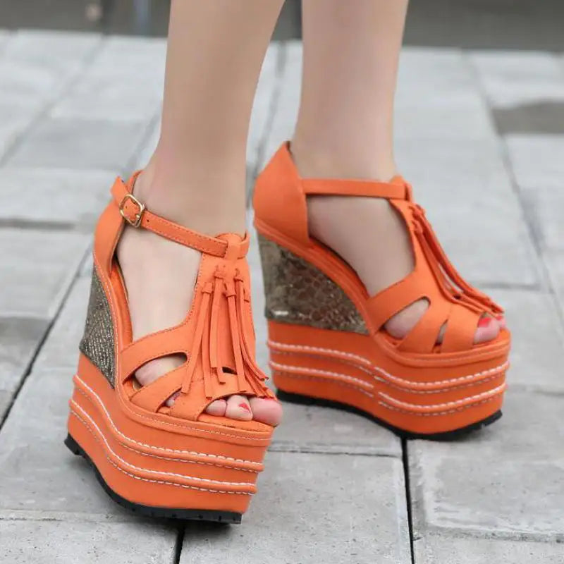 16cm High Heels Sandals Shoes Candy Color Shoes for Gladiator Sandals Sys1115