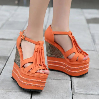 16cm High Heels Sandals Shoes Candy Color Shoes for Gladiator Sandals Sys1115