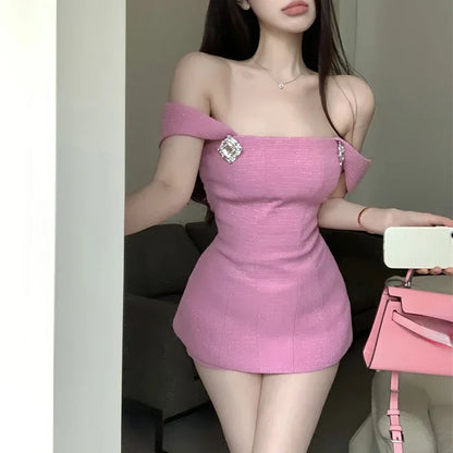 Summer New Hollow Backless Bow Splicing Tweed Camisole + Color Shorts Twopiece Suit