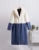 Mixed Color Patchwork Faux Mink Fur Winter Coat Jacket Fluffy Lapel Collar Brand Long Overcoats