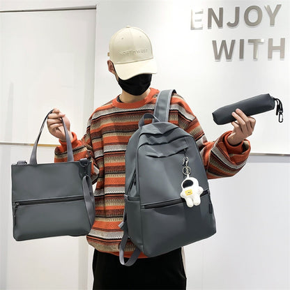 3 Pcs Set Harajuku Laptop Backpack Coating School Bags for Teenage Girl Kawaii College Student Kids Book Bag Rucksack